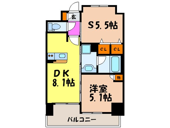 ｴｽﾃﾑﾌﾟﾗｻﾞ神戸西Ⅳｲﾝﾌｨﾆﾃｨ(414)の物件間取画像